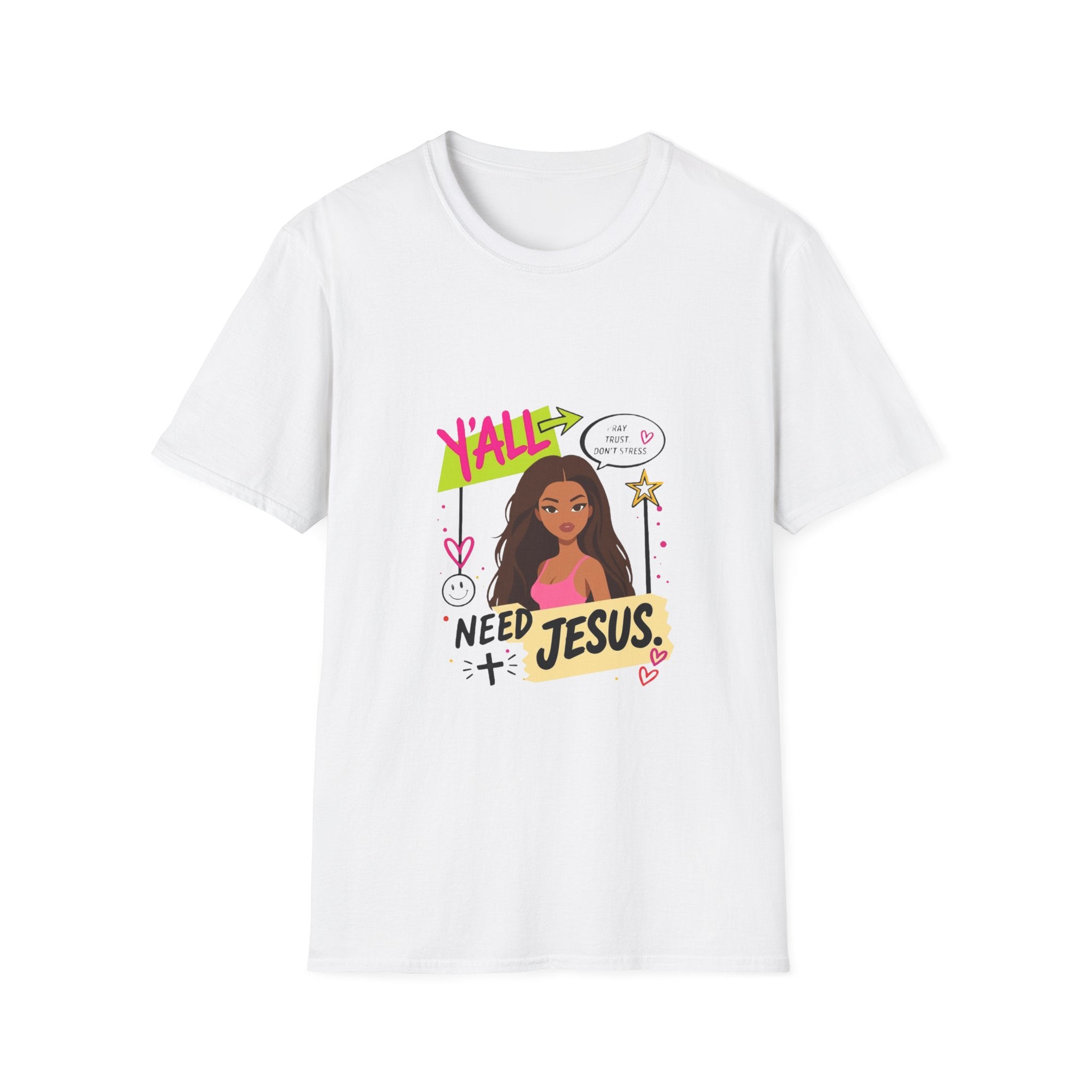 T-Shirt — "Y'ALL Need Jesus" Graphic Tee (Faith-Based, Casual Everyday Wear)