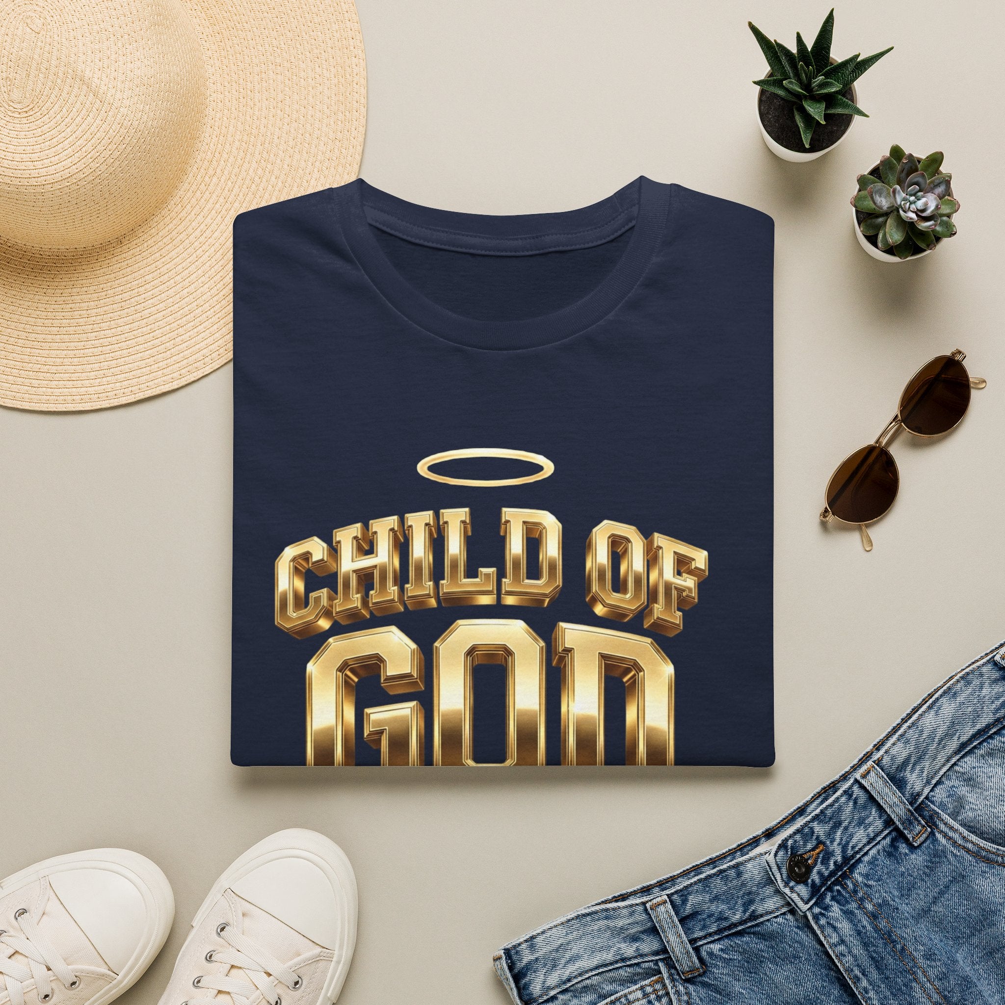 Child of God T-Shirt — Gold Halo Faith Graphic Tee