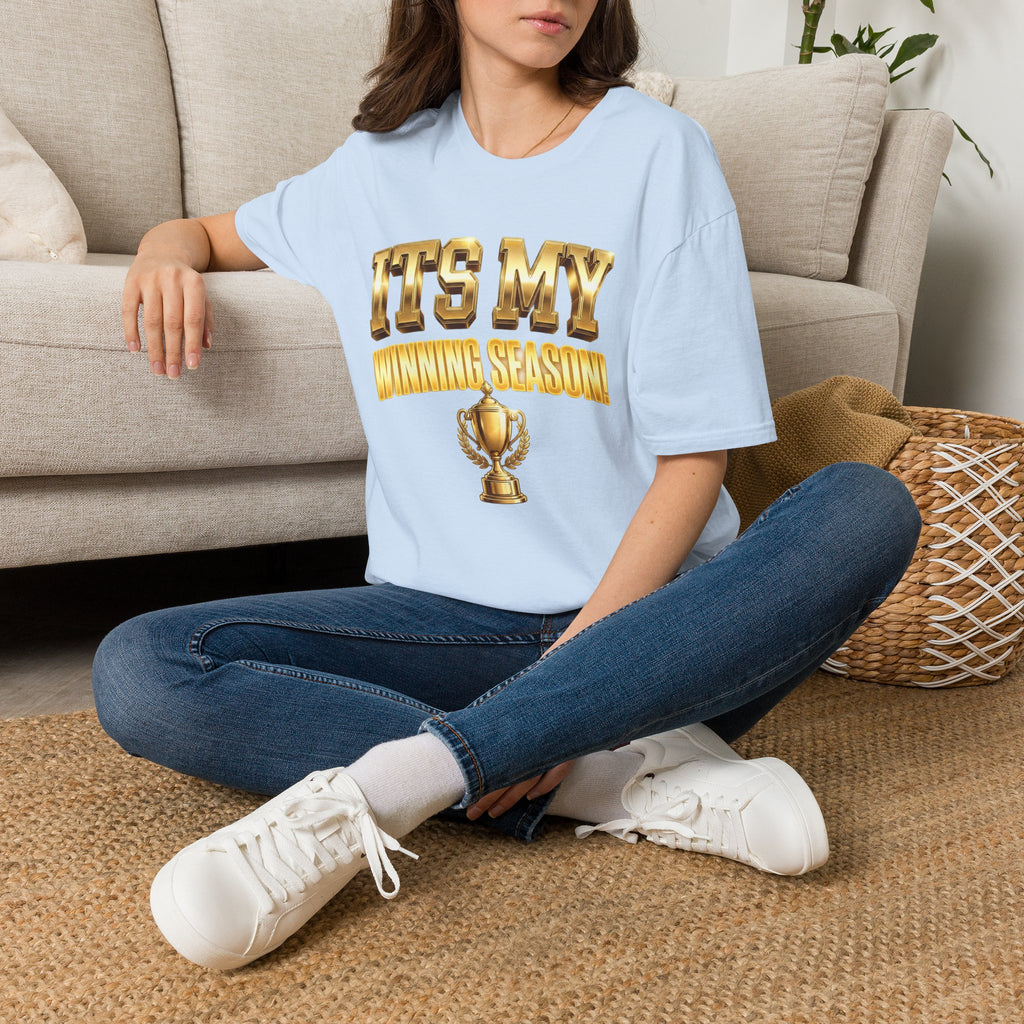 It's My Winning Season T‑Shirt — Gold Trophy Motivational Tee