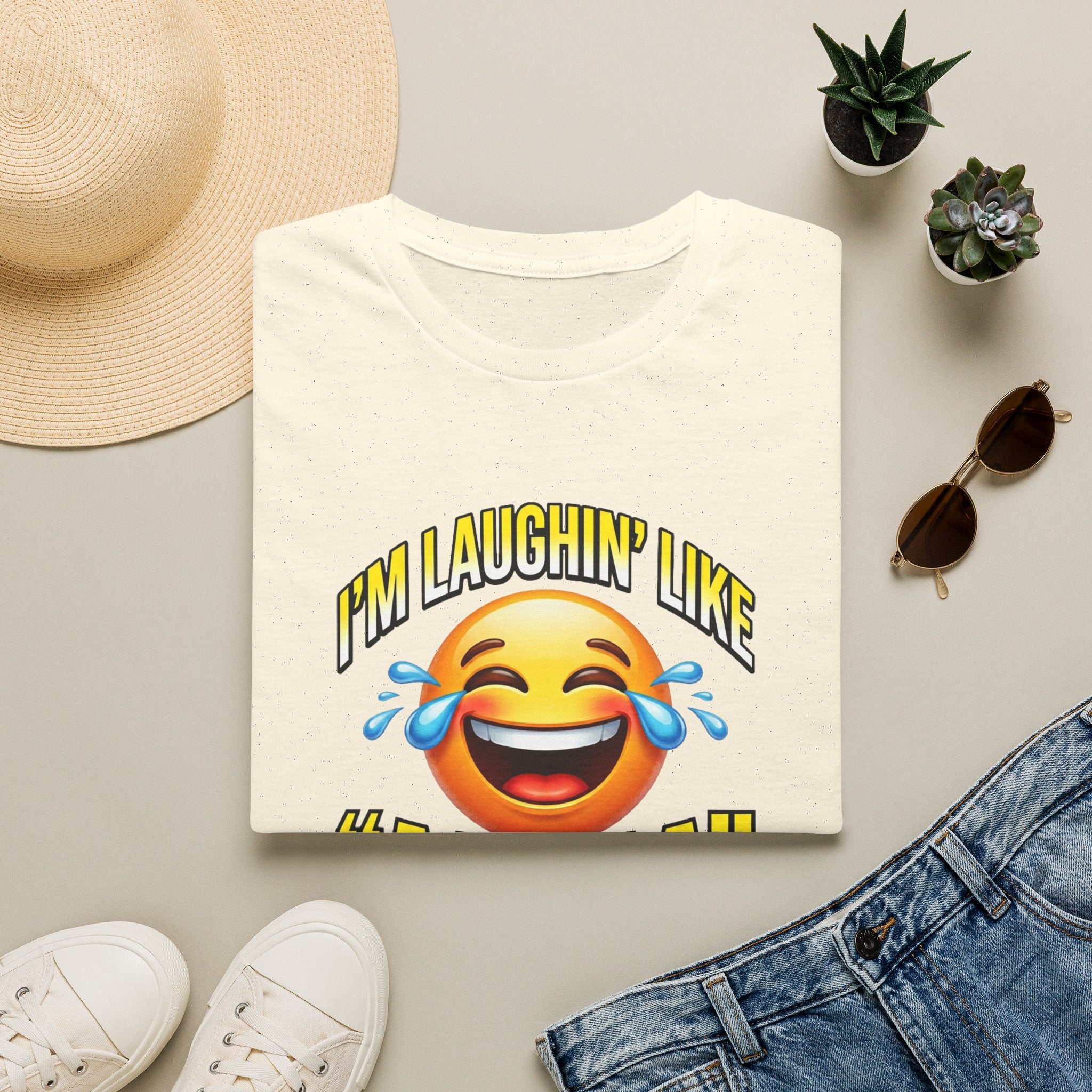 Laughing Emoji T-Shirt — "I’m Laughin’ Like ‘Ah Ha’" Graphic Tee