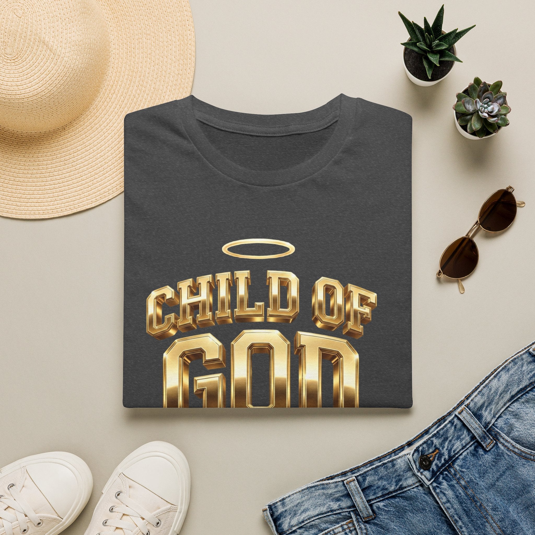 Child of God T-Shirt — Gold Halo Faith Graphic Tee