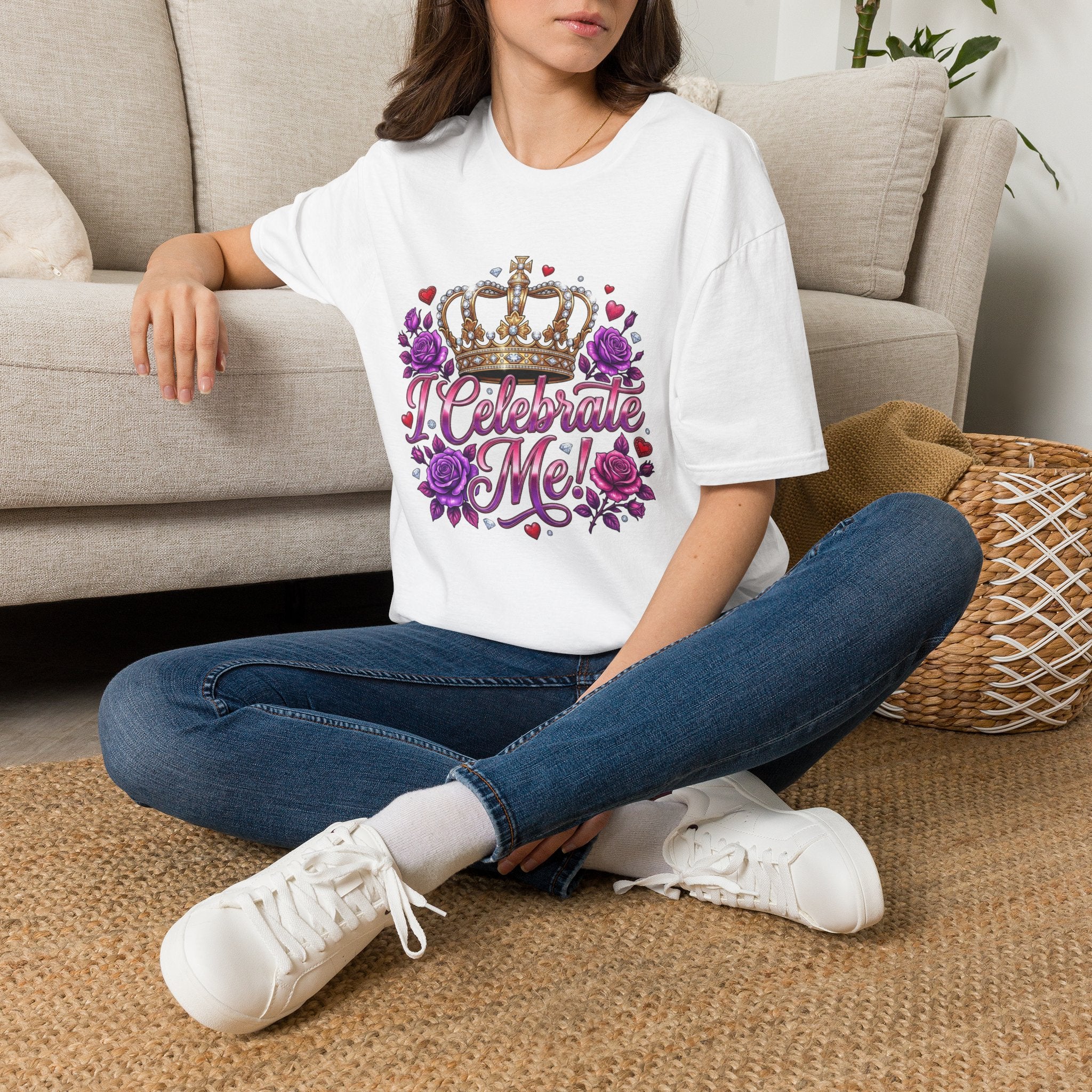 Celebrate Me T-Shirt — Crown & Roses Birthday Shirt