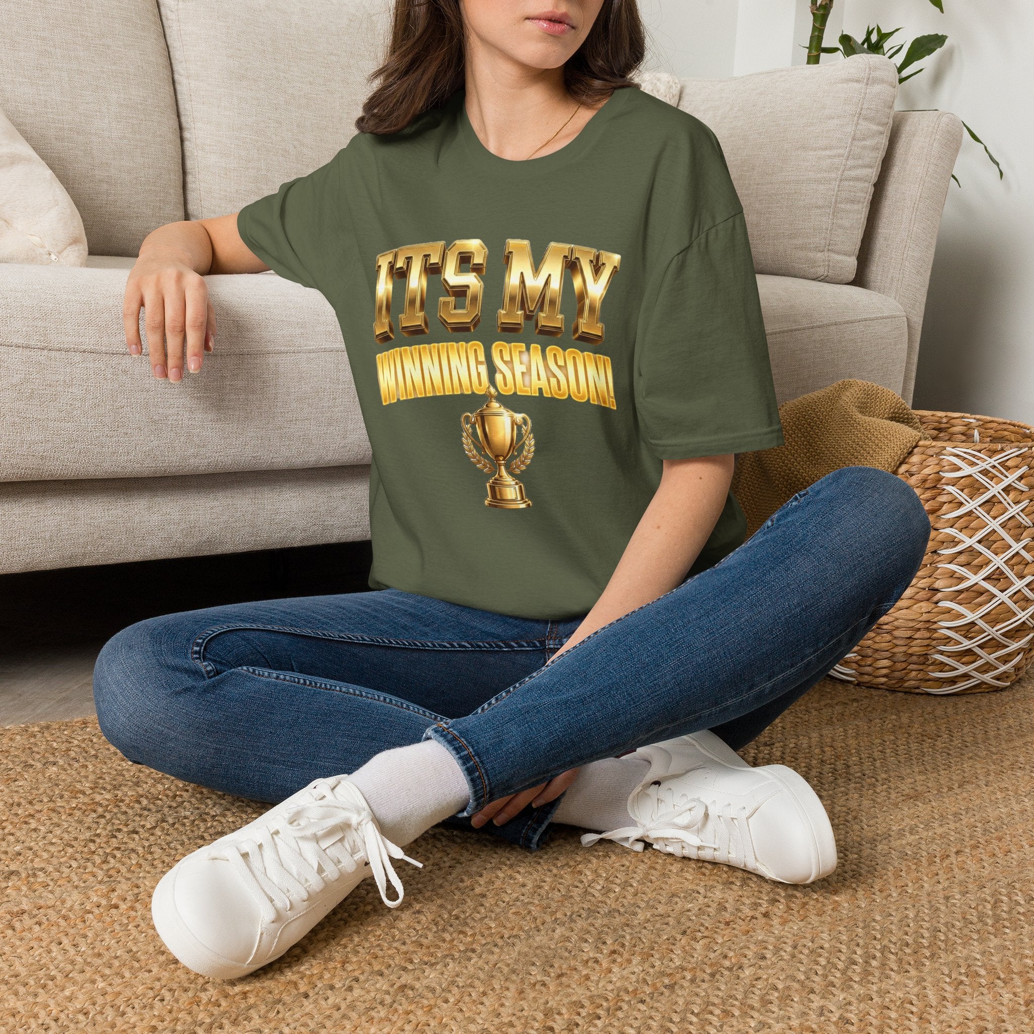 It's My Winning Season T‑Shirt — Gold Trophy Motivational Tee