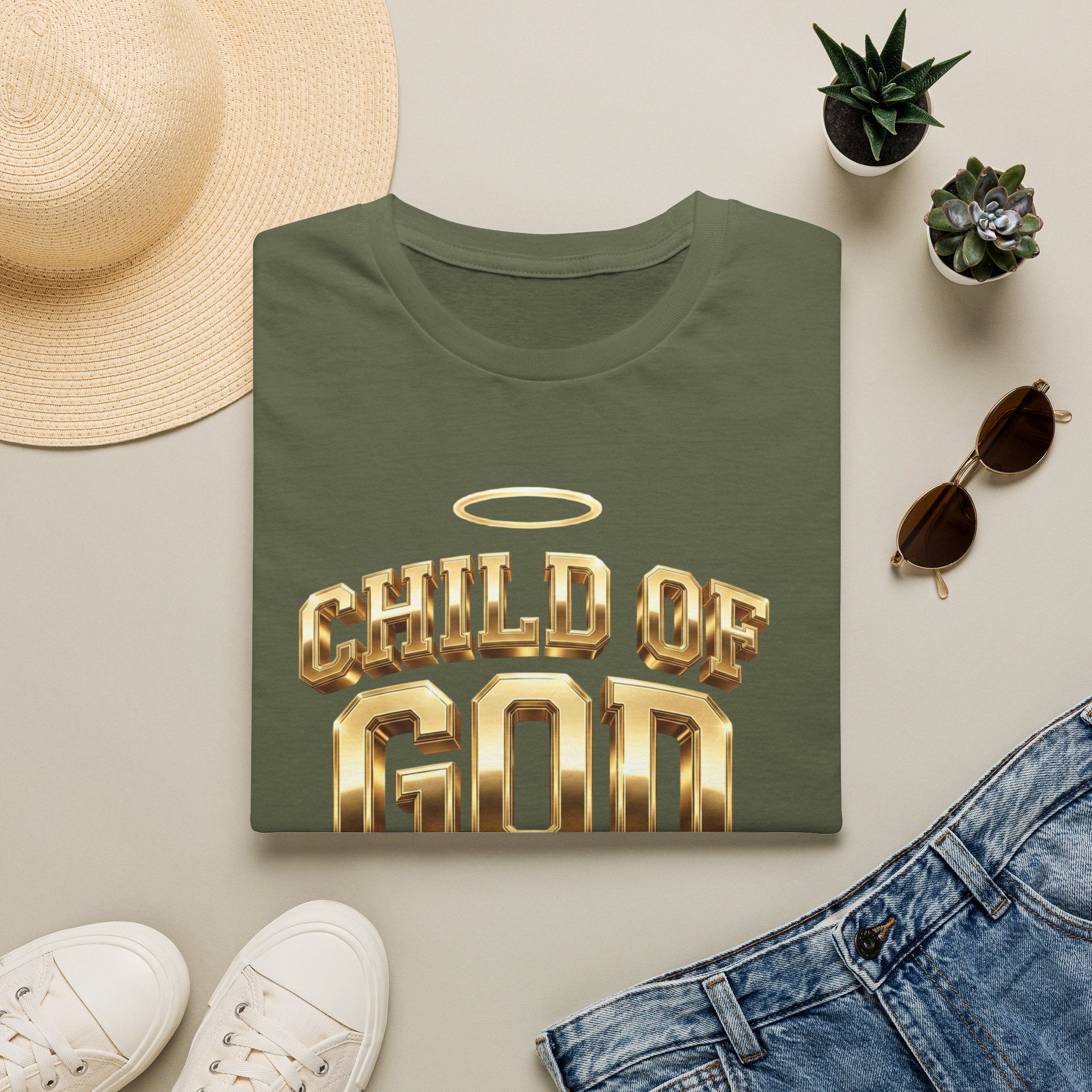 Child of God T-Shirt — Gold Halo Faith Graphic Tee