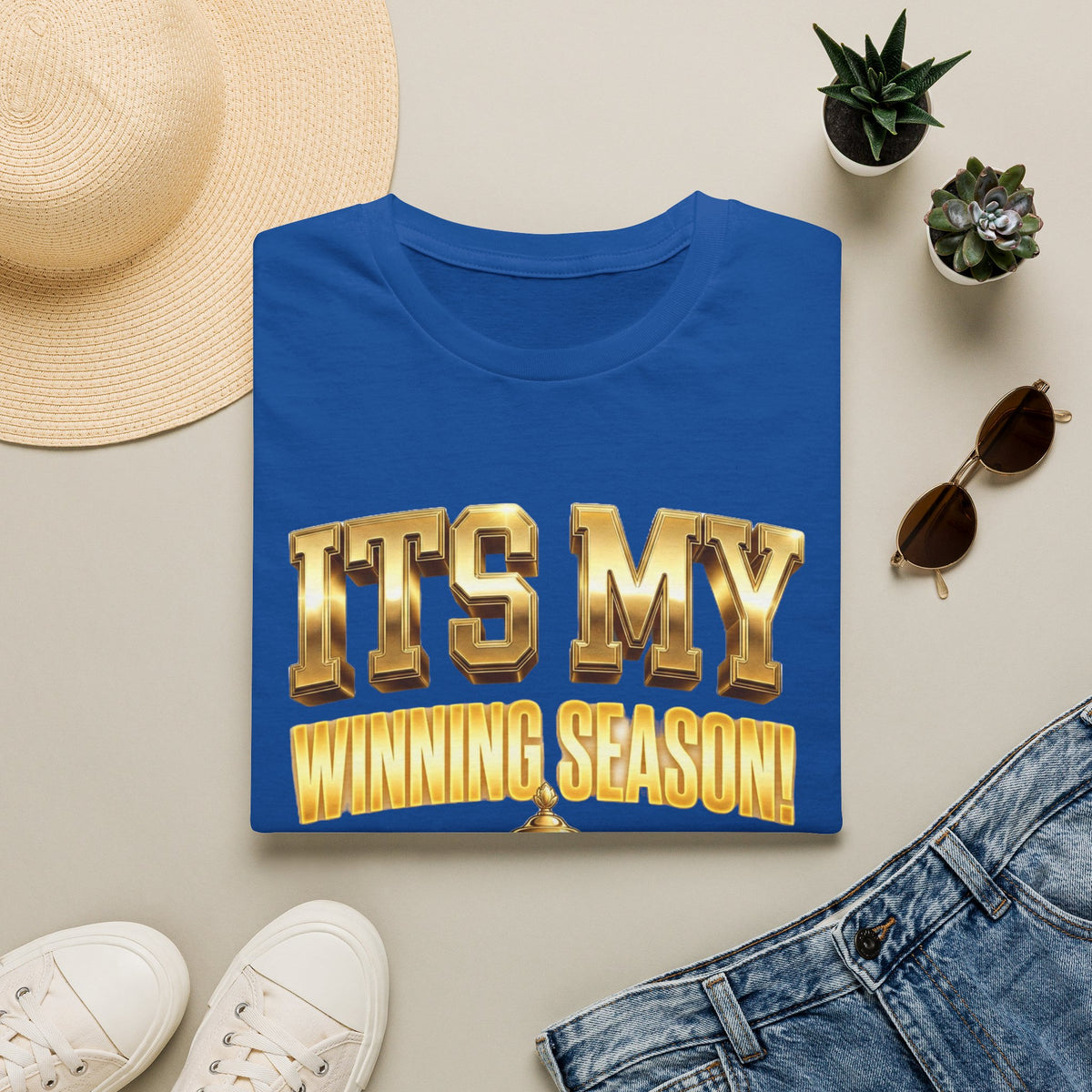 It's My Winning Season T‑Shirt — Gold Trophy Motivational Tee