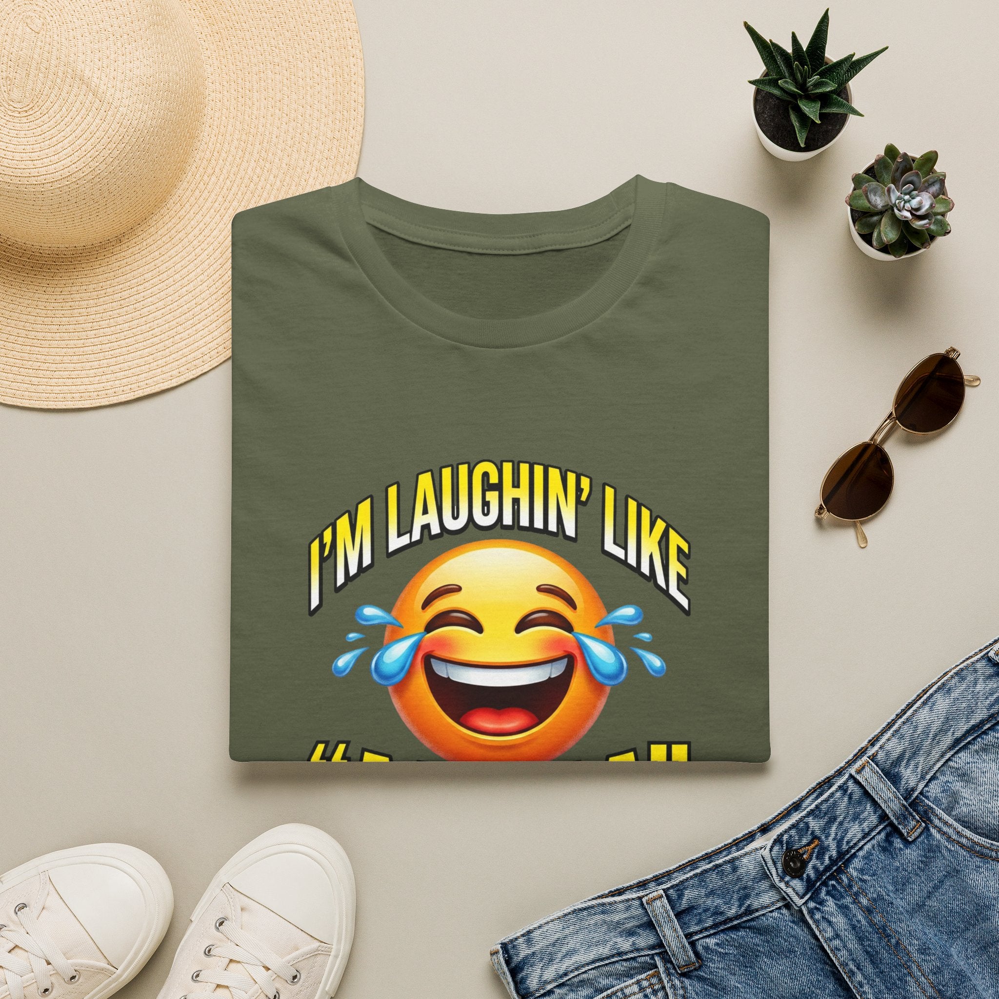 Laughing Emoji T-Shirt — "I’m Laughin’ Like ‘Ah Ha’" Graphic Tee