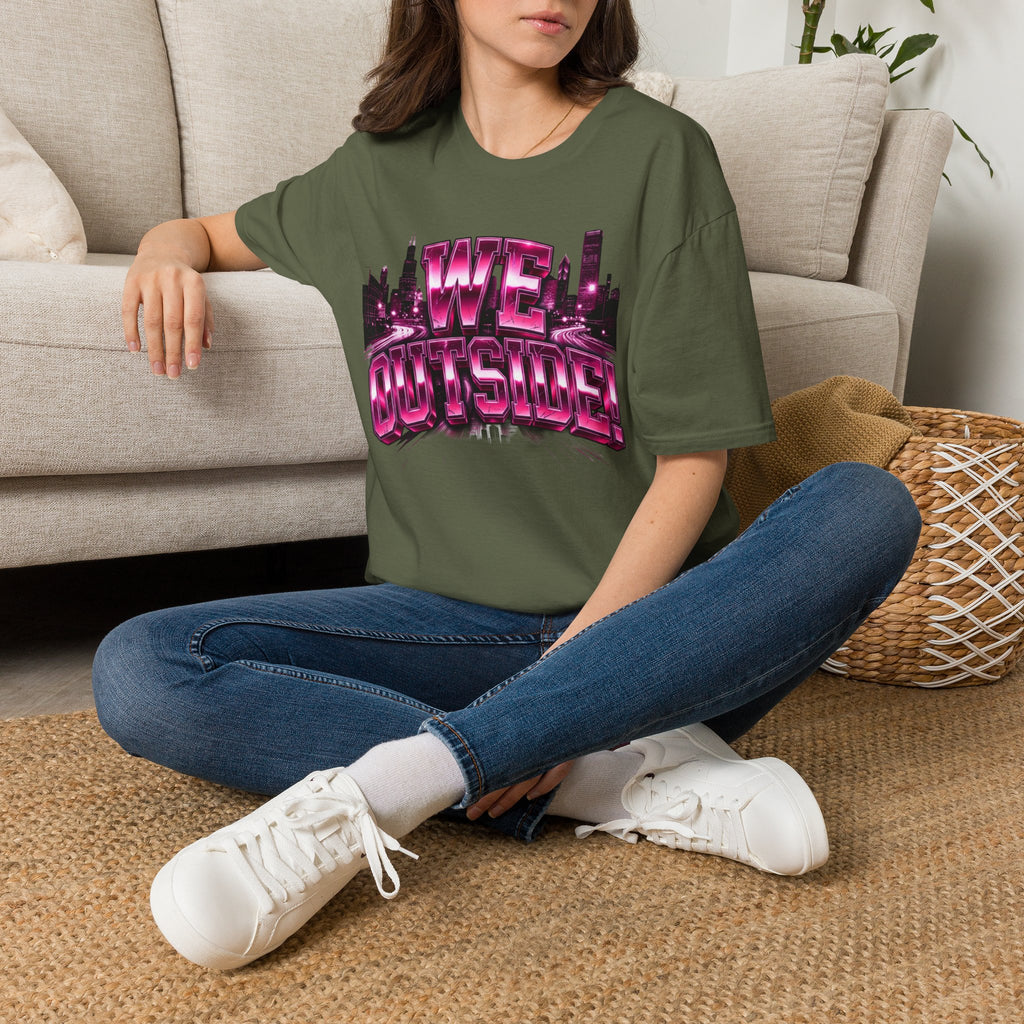 Well Outside Cityscape T-Shirt — Retro Neon Skyline Graphic Tee