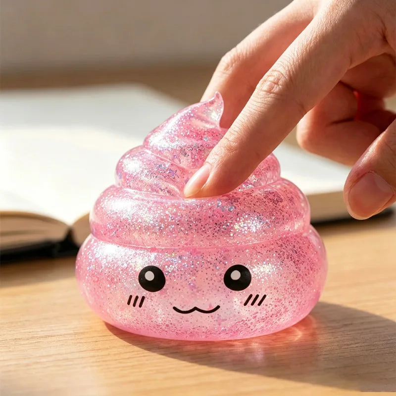 1/6PCS Glitter Novelty Poop Squishy Stretchy Maltose Stress Relief Funny Gag Gift Decompression Stretch Squeeze For Kids Adults