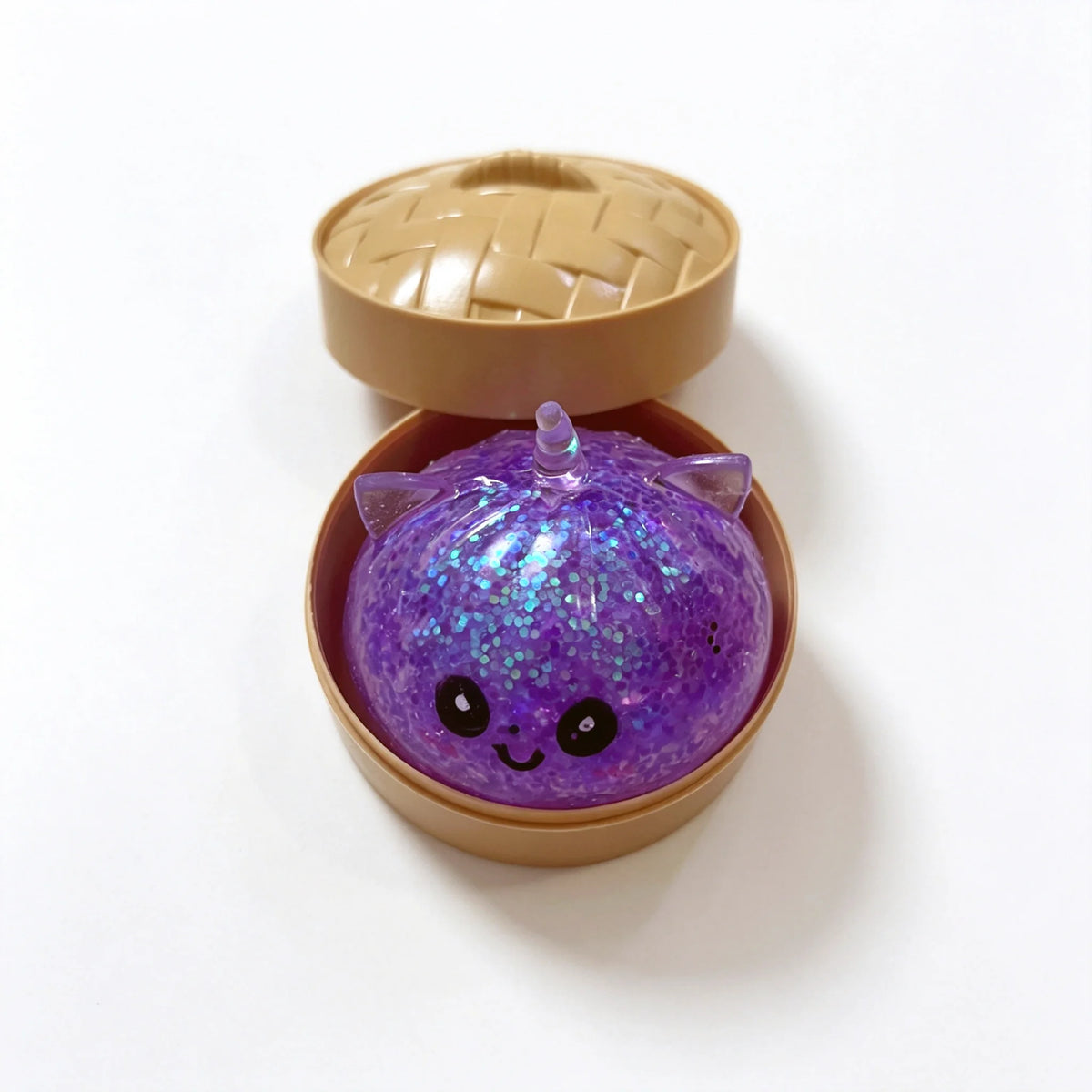 Simulation Unicorn Dumpling Squishy Stress Ball With Bamboo Steamer Box Anti-Stress Toy Sensory For Creative Gift