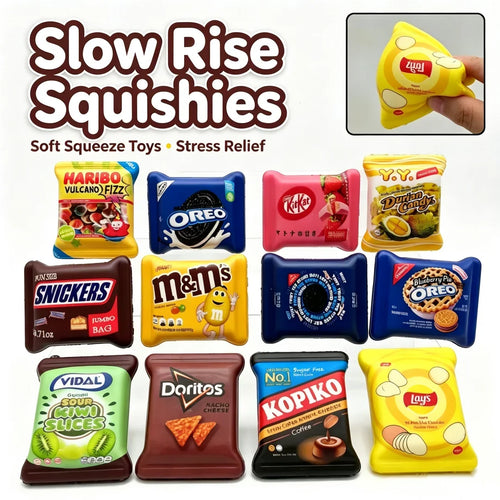 /HOT Cute Mini Squishy Toy Realistic Food Stress Reliever Slow Rising Soft Silicone Fidget for Adults Funny Christmas Gift
