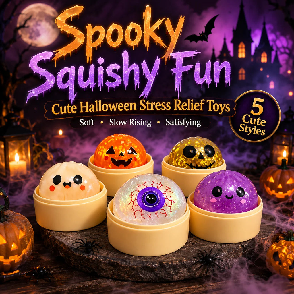 5CM Halloween Realistic Bao Squishy Toy Dumpling Slow Rising Squeeze Fidget Sensory Stress Relief Tactile Novelty Gift Box Set